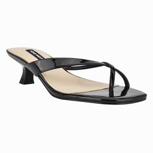 Nine West Marigol Thong Sandalen Met Hak Zwart Nederland | BPI-078463